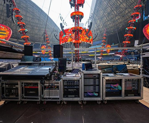 Major Tom reaps full benefit from Optocore Festival Boxes Comms, racks and consoles on single fibre distribution on Sheeran Mathematics tour